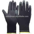 13 gauge nylon liner black pu coated palm gloves